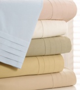 Rest easy in serene luxury with this sheet set, boasting supremely cozy 400-thread count Supima cotton with pristine pleating along the cuff for a dash of chic style. Comes in six versatile hues.