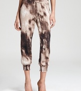 A painterly print infuses these comfy-chic GUESS pants with an artistic spirit.