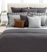 The comfort zone! This Holden duvet cover from Lauren Ralph Lauren transforms your bed into the ultimate retreat & evokes a feeling of warmth & relaxation with a soothing, flannel landscape with brown trim binding. Button closure.