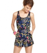 Color games: triumph over dull summer style with a romper from Angie that sports a totally dynamic print!