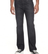 Straight through the thigh and legs, these 361 vintage jeans from Lucky Brand lock down your modern look.