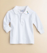 A mini version of the essential polo shirt gets a handsome update with embroidery.Embroidered shirt collarLong sleevesButton-frontCottonMachine washImported Please note: Number of buttons may vary depending on size ordered. 