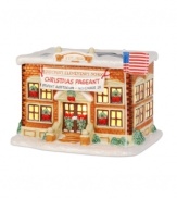 See all the Peanuts put on a show at Pinecrest elementary school. A warm glow emanates from inside the auditorium, the site of Charlie Brown's Christmas pageant. From Department 56.