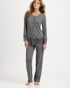 Impeccably-constructed pajama pants in a super-soft Italian pima cotton blend - pure luxury. Narrow elastic waistbandInseam, about 40½45% modal/45% cotton/8% nylon/2% elastaneHand washMade in Italy