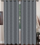 Bring casual sophistication into your room with the Stratton window panel. Featuring a relaxed, linen-like look and unique square grommets that slide easily onto a decorative rod.