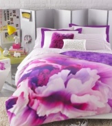 The Violet comforter set from Teen Vogue features a bold peony print in hot, vibrant color to rival even nature's prettiest blossom. A reverse design presents a boho-cool purple tie-dyed print, letting you switch up your style any time.