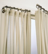 Let the sun shine in, or even bask in the shade with the Ball Swing curtain rod. This horizontal rod swings open and closed, putting you in control of room brightness.