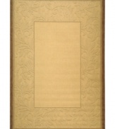 Borrowing from the beautiful tradition of courtyard styling in warm-weather locales, Safavieh's Courtyard collection has a distinctly Mediterranean feel. A special sisal weave allows for a superior clarity of detail, while enhanced polypropylene makes these rugs thankfully low-maintenance and durable. This rug features a solid beige interior framed by a handsomely woven border in muted rose. Perfect for indoor or outdoor spaces. (Clearance)