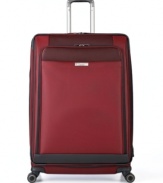 Travel on the luxurious side. Styled sleek and built smart, this expandable upright glides on four 360º spinners that follow every twist and turn of travel. The graceful curves of the exterior hit to the sophistication of the fully-stocked & fully-lined interior, which features restraining straps, suiter, multiple pockets and more.