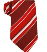Make the executive decision to update your nine-to-five look with this bold striped tie from Donald Trump.