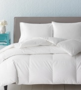 Make your daily escape in the soothing comfort and plushness of the Level 4 Vail comforter from Charter Club. Features lofty duck down fill and a 350-thread count cotton cover with a tonal stripe design. Finished with baffle box construction to prevent the fill from shifting.