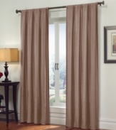 Elegant trumpet valance completes the Royale window collection. In a trio of glossy mineral hues that accent a range of design schemes.