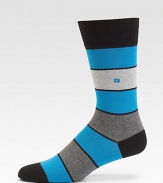 Make a bold color statement with your simple suiting and pair these thick, cotton-blend socks for a stylish office ensemble.Mid-calf height70% cotton/28% polyamide/2% elastaneMachine washImported