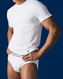 Polo Ralph Lauren 3-pack cotton crew tees. Three pack of crew neck tees in soft jersey cotton. Embroidered polo player on bottom left hem. Polo Ralph Lauren 3-pack cotton crew tees. Three pack of crew neck tees in soft jersey cotton. Embroidered polo player on bottom left hem.