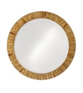 Add new character to contemporary homes with the Serenity wall mirror from Howard Elliot. A cool stepped design in warm gold with black marbling makes a bold statement above the sofa or dining table.