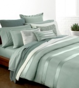 Luxury has a name! The Essentials Twilight sham from Donna Karan adds elegance and comfort to your bed with perfectly tailored alternating rows of shiny and matte silk charmeuse.