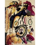 Reminiscent of a vibrant watercolor painting, this rug features striking abstractions in sienna, blue, magenta and sage. The vivid design sits against an understated creme background, completing the rug with a beautiful contrast.