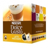 This subtly sweet Nescafé Dolce Gusto Latte Macchiato K-Cup is topped with frothy milk for a delicious treat by itself, or as a rich accompaniment to dessert.