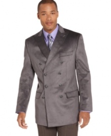 With a handsome finish, this blazer from Sean John instantly sets your dress wardrobe apart. With a handsome finish, this blazer from Sean John instantly sets your dress wardrobe apart.