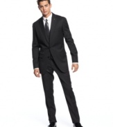 Be more debonair. This three-piece suit from Bar III sets your style apart with a distinguished air.