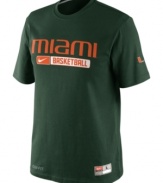 Be a part of the wave-help keep team spirit up with this Miami Hurricanes NCAA basketball t-shirt from Nike.