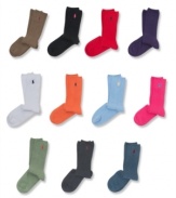 The classic crew sock from Polo Ralph Lauren comes in an array of go-to colors to suit your style every day of the week.