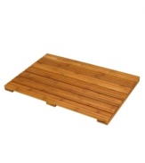 Give your bath a natural appeal with Creative Bath's hand-crafted bath mat, featuring eco-friendly bamboo wood.