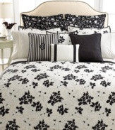 Lauren by Ralph Lauren lends understated elegance to the bedroom with this Port Palace duvet cover, featuring an allover floral design in a chic black and white palette. Button closure.