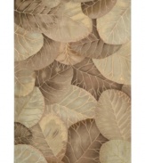 Plush texture. Sumptuous style. With meticulous hand carving, lush detail and a velvety soft finish, Nourison's hand-tufted rug from the Tropics collection delights the senses like never before. Add a beautiful nature-inspired element to any room with this rug's earth-toned foliage motif.