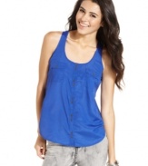 Simple in design and sophisticated in style, this button-down tank top from Eyeshadow is chicer than your average!