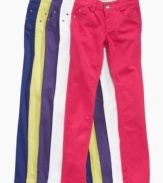 Anything but the blues. If stepping outside of the box makes her happy, these skinny jeans from Epic Threads will too.