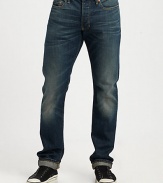 Whether worn rolled or unrolled, this medium-indigo rinse denim style will add a dose of downtown energy to your wardrobe, set in straight-leg silhouette with generous fading and distressing throughout the leg.Five-pocket styleInseam, about 33CottonMachine washImportedAdditional Information Men's Pants, Shorts & Swimwear - Waist Sizing (European Equivalents) 