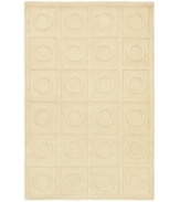 A clean, quiet design of geometric shapes presents a perfectly symmetrical pattern on this ivory-beige rug. Hand-tufted in India, this alluring piece features a raised surface feel that is soft to the touch and durable enough for the most active indoor environments.