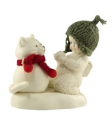 Crafted of pure bisque porcelain, this precious figurine is hand-painted and continues the Snowbabies tradition of lasting childhood innocence and joy. Fine knitted detailing enhances its lovable charm.