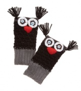 Wise up your winter look with American Rag's fingerless gloves, featuring an owl motif-- they're super-cute for the season!