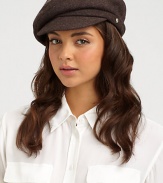 A warm, wool style in a slouchy design with logo detail.WoolAdjustable inner bandBrim, about 2Pindot linedSpot cleanImported