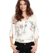 Fashion meets sketch art on this blouson top from American Rag! Pair the top with your fave jeans on days when you need a floral boost!