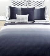 Decidedly chic, this Vera Wang flat sheet boasts three rows of pear-edge embroidery at the cuff in shades of indigo. Featuring luxurious 400-thread count cotton percale.