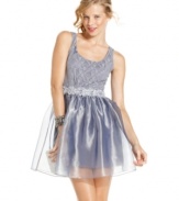 Look sugary-sweet in this a-line dress from Jump, featuring a lace bodice and tulle skirt!