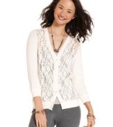 Fresh Brewed delivers big on trend-right style, integrating lace -- the season's favorite femme fabric -- into our preferred layering piece: the cardi!