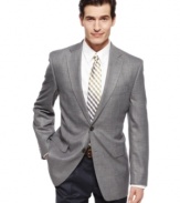In a crisp, classic style, this Lauren by Ralph Lauren sport coat adds a sophisticated note to your casual look.