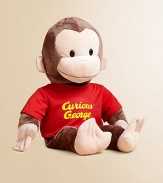 Everyone's favorite, inquisitive little monkey, in soft huggable plush, wearing his classic red shirt.16W X 26H X 14DRecommended for ages 1 and upPolyesterSurface washImported