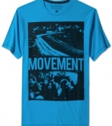 Social movement: Calvin Klein Jeans combines scenes of traffic and crowds on this Movement graphic tee.