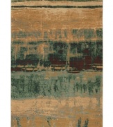 A dramatic play of color and light takes this striking area rug in a decidedly modern direction. Crafted from two-ply nylon yarn to impart a soft hand and a dense pile that is eminently durable and easy to clean.