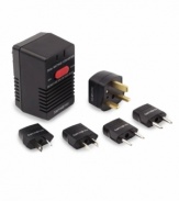 The power of being prepared. This compact kit includes a dual voltage converter and 5 country adapter plugs, so you can experience the comforts of home wherever you travel.