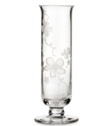 Fresh pick. Delicate florals flourish on this resplendent crystal bud vase from Marquis by Waterford, gracing your home with refined sophistication.