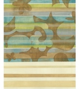 The power of flowers is clear with room-defining Seaside Garden I wall art. Giant blooms layered with stripes in tranquil sand and sea tones have a bold impact but quiet aura.