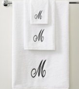 Utterly classic, this Initial Script wash towel gives your bathroom that personal touch it deserves in a completely elegant design. Features a beautifully embroidered script letter of your choice on a soft cotton ground.