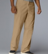 Stay on-trend with an updated look that never goes out of style. These flat front khakis combine a soft hand and all the comfort you've come to expect from Dockers. (Clearance)
