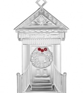You can't beat home sweet home for the holidays and, with this pretty silver-plated ornament, you'll never forget it. Featuring sparkling red and white accents and the words, Bless this Home. From Waterford.